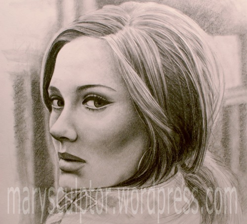 Adele Portrait Pencil Drawing