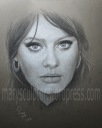 Adele's Portrait Drawing High Resolution