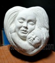 Mother and Child Love, Clay Statue, Front View