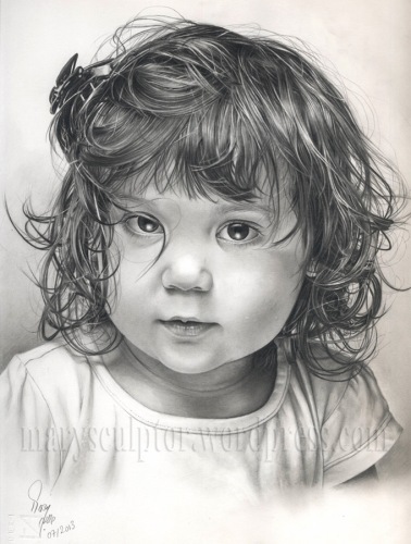 Realistic pencil portrait drawing -0,5 mm lead  mechanical pencil on 24x33 cm, 220 g/m Fabriano paper